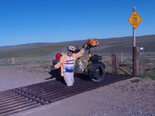 Cattle Guard with wide space between grids.